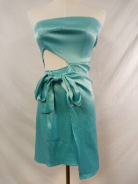 Vintage Selfie Leslie Junior's Light Blue Toni Strapless Ruched Mini Dress Size